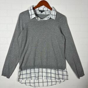 Adrianna Papell Peter Pan Collar Sweater Top size M
